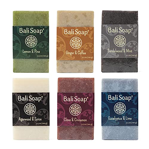 Bali-Seife – Natürliche Barseife – Vielfalt Seife für Männer und Frauen – duftende Badeseife, 6 Stück Variety Exotische Pack, je 100 Gramm (Masculine Collection) von Bali Soap