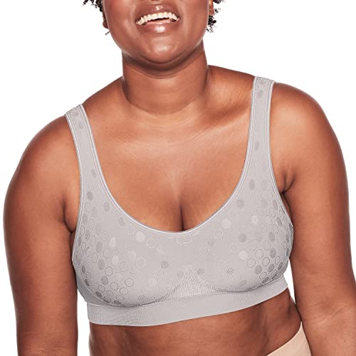 Bali Comfort Revolution Kabelloser BH, ComfortFlex Fit Full Coverage Bügelloser BH für täglichen Komfort, Kernfarben, Kristallgraues Muster., X-Large von Bali