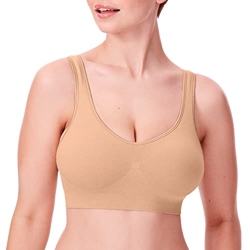 Bali Comfort Revolution Kabelloser BH, ComfortFlex Fit Full Coverage Bügelloser BH für täglichen Komfort, Kernfarben, Nude, Medium von Bali