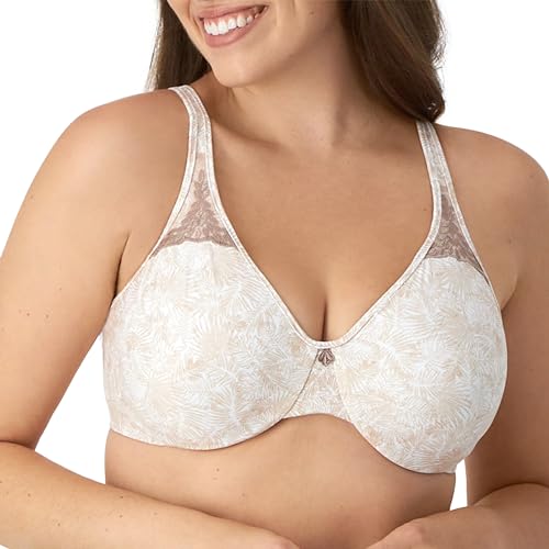 Bali Damen, Passion for Comfort, Bügel, Nahtlose Körbchen Minimizer-BH, Undurchsichtige, Fächerblatt-Print, 95C von Bali