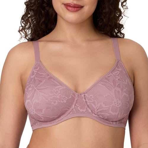 Bali Damen Breathe Bügel Baumwolle Modal Leicht Gefüttert BH Vollständige Abdeckung Atmungsaktiv Umwandelbare Träger, Smokey Purple Mauve, 80D von Bali