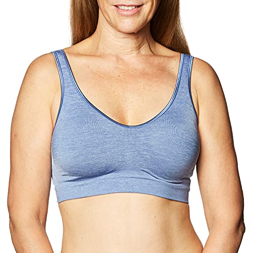 Bali Damen Comfort Revolution Bügelloser vollständiger Abdeckung, Farben im Ruhezustand BH, Klassisches Denim Heather, Large von Bali