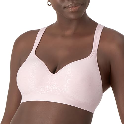 Bali Damen Kabelloser, Comfort Revolution, Bügelloser, Feuchtigkeitsableitend BH, Hush Pink Swirl, 90C von Bali
