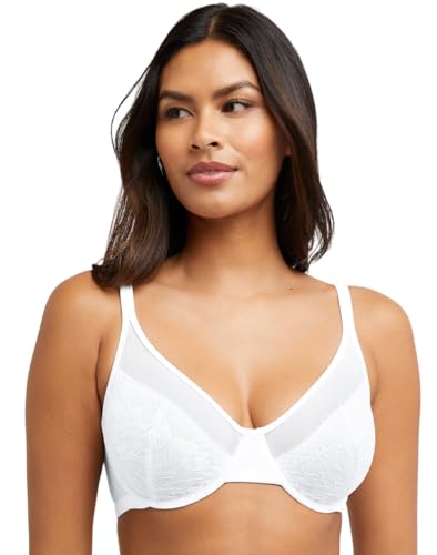 Bali Damen EIN glatter U-Spitzen-Minimizer, Bügel vollständiger Abdeckung BH, Blickdicht, Weiss/opulenter Garten, 75D von Bali