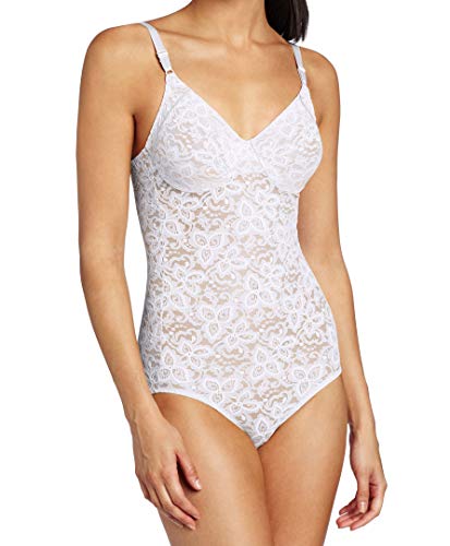 Bali Damen Lace 'N Smooth Firm-Control Lace Body Shaper mit integriertem Bügel-BH, Weiss/opulenter Garten, 90B von Bali