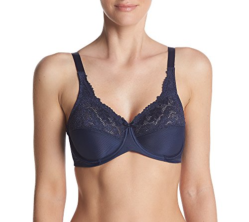 Bali Damen Lilyette Underwire with Lace Trim, Microfiber Full Coverage Bra Minimizer-BH, Sailor Blue, 80D Bali Damen Lilyette Underwire with Lace Trim, Microfiber Full Coverage Bra Minimizer-BH, Sailor Blue, 80D von Bali