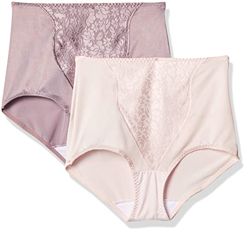 Bali Damen Shapewear Double Support® Koordinate Slip mit Spitze Bauch Panel Light Control 2er Pack - Mehrfarbig - 2X Plus von Bali