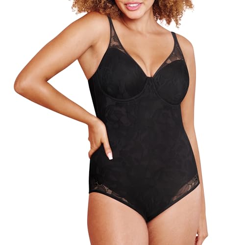 Bali Damen Shapewear Firm Control Ultraleichter Eingebauter BH Spitze Body Shaper Briefer Fajas DF6552, Schwarz, 85C von Bali