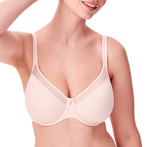 Bali Damen Bügel, Glatter U-ultraleichter T-Shirt, Wandelbarer BH, Durchsichtig, Hellbeige, 85B von Bali