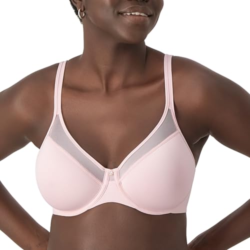 Bali Damen Bügel, Glatter U-ultraleichter T-Shirt, Wandelbarer BH mit voller Abdeckung, Durchsichtig, Hush Pink, 90B von Bali