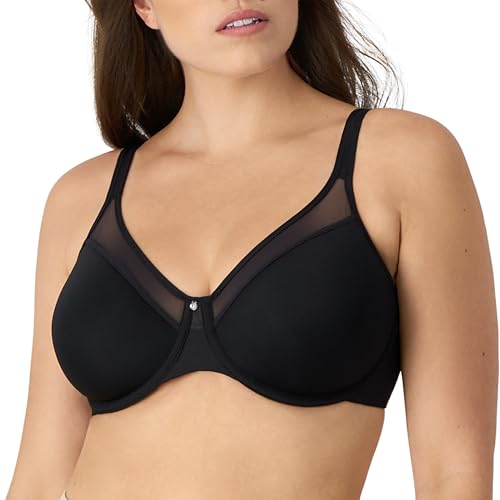 Bali Damen One Smooth U Ultra Light Bügel-t-Shirt-BH Wandelbare Träger Df3439 BHS, Durchsichtig, Schwarz, 90D von Bali