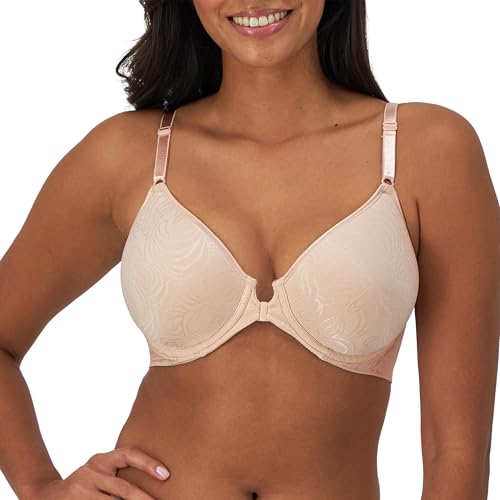 Bali Damen Underwire Shaping, Comfort Revolution T-Shirt, Front-Close Bra BH mit voller Abdeckung, Undurchsichtige, Sandshell, 90C von Bali