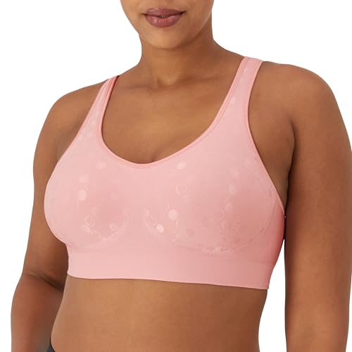 Bali Damen Drahtloser, Comfort Revolution, Volle Abdeckung, Bügelloser, Feuchtigkeitsableitend T-Shirt-BH, Undurchsichtige, Sanfte Pfirsich-Punkte, Medium von Bali