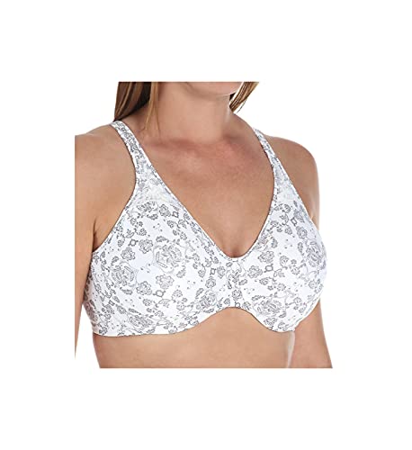 Bali Passion for Comfort Minimizer-BH, Vollabdeckender Bügel-BH mit nahtlosen Cups, Alltags-BH, Keine Ausbuchtung, Silberfarbener Spitzendruck, 95C von Bali