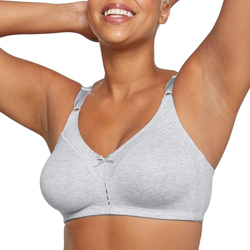 Maidenform Damen Bali-Double Support Cotton Wirefree Bra BH, Blickdicht, grau meliert, 85C von Bali