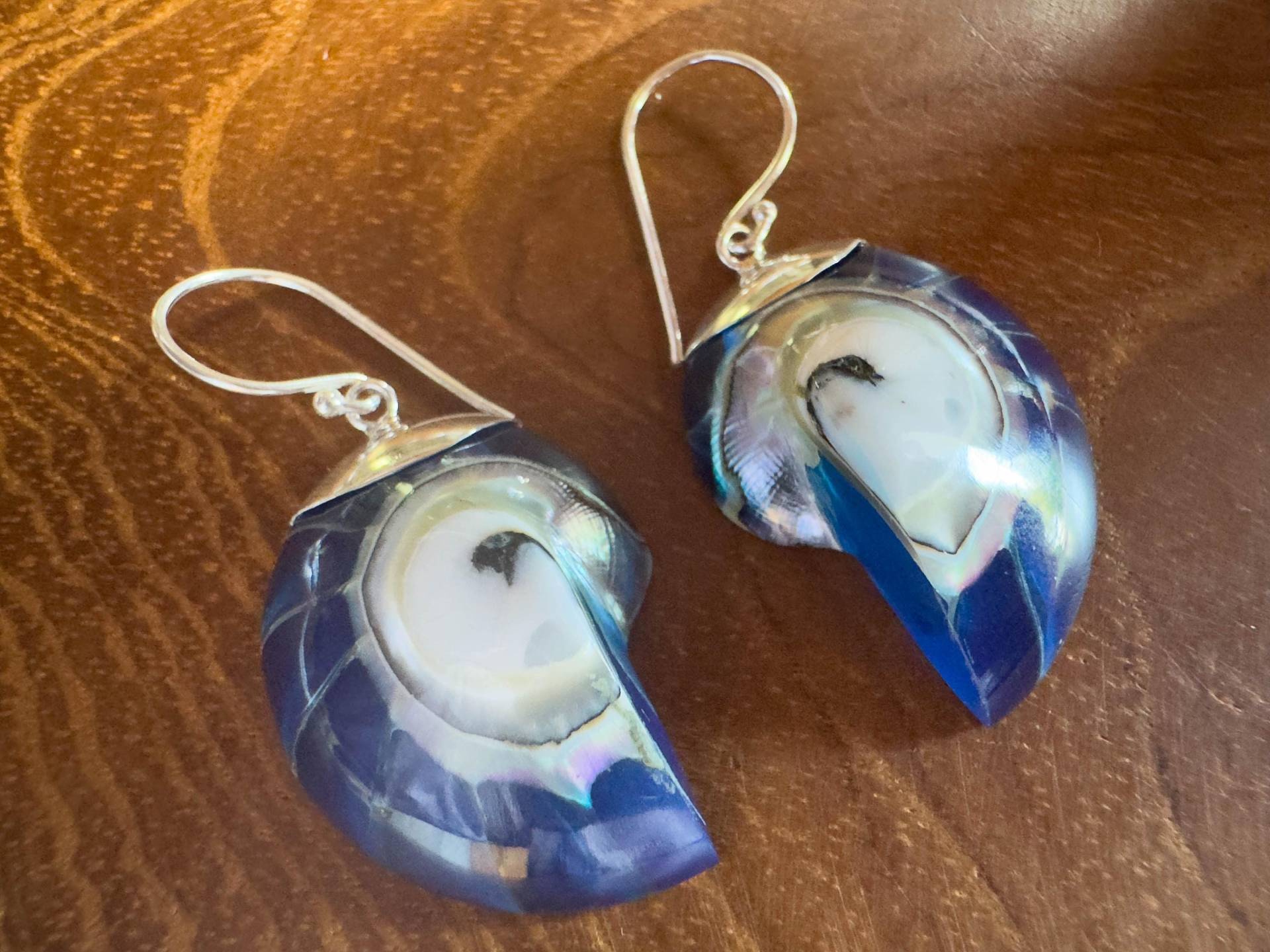 Blue Nautilus Shell Earrings Personalised Gift Blue Nautilus Shell Earrings Personalised Gift von BaliMoonSilver