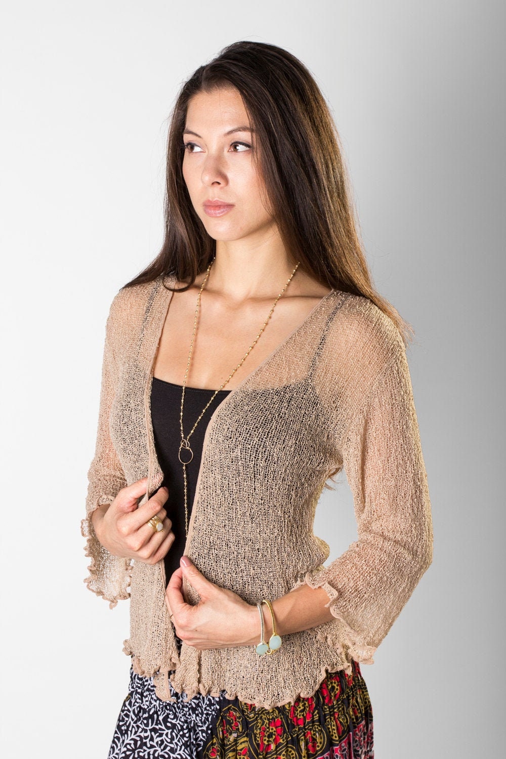 3/4 Oder Langarm Strickjacke, Schiere Shrug, Strickjacke Bolero, Hochzeitsbolero, Khaki | Abgebildet, in 20 Farben Erhältlich 3/4 Oder Langarm Strickjacke, Schiere Shrug, Strickjacke Bolero, Hochzeitsbolero, Khaki | Abgebildet, in 20 Farben Erhältlich von BaliPrema