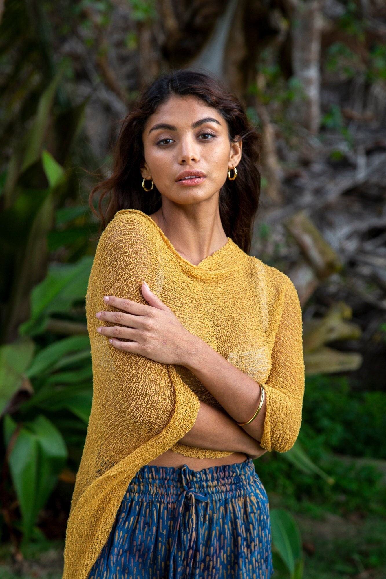 Gold Pullover Poncho, Leichter Sommer Geschenk Für Sie, Formelles Abendkleid Sheer Cover Up, 50+ Farben #121 von BaliPrema