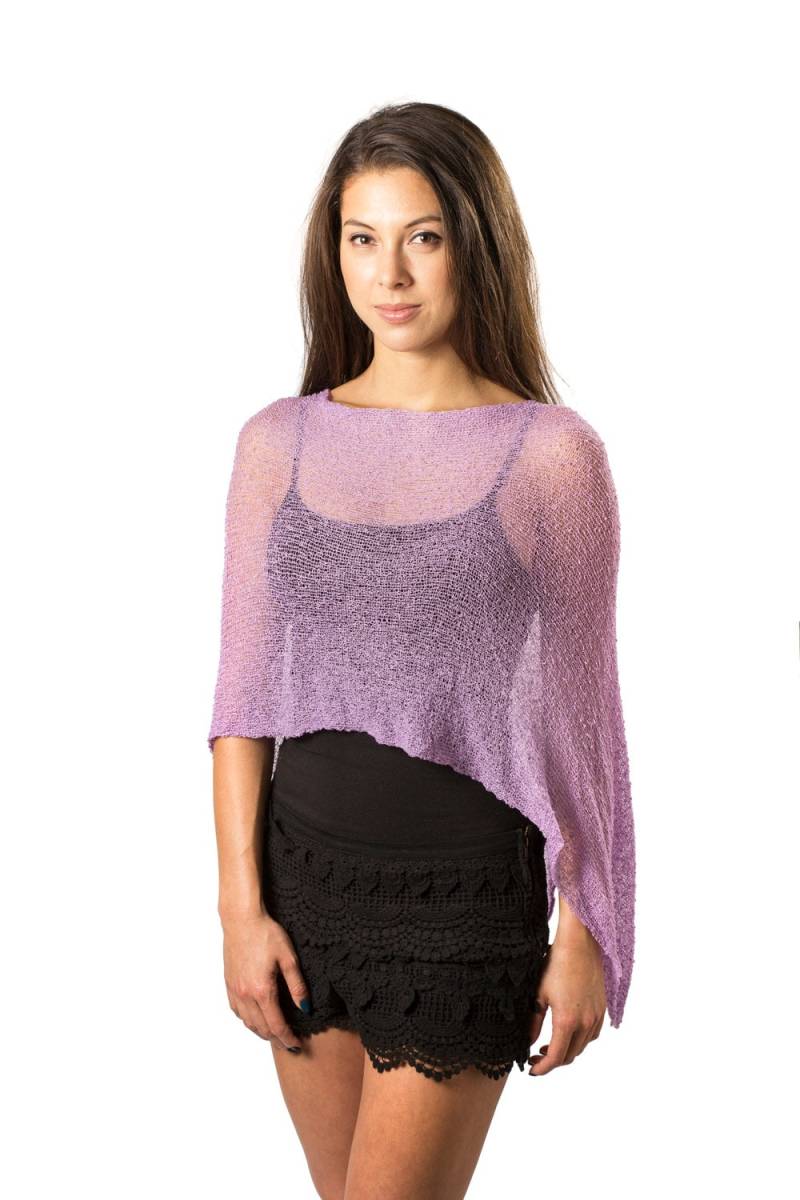 Lila Frauen Poncho, Sommer Infinity Boho Strand Resort Wear, Strick Schiere 50+ Farben Verfügbar, #67 von BaliPrema