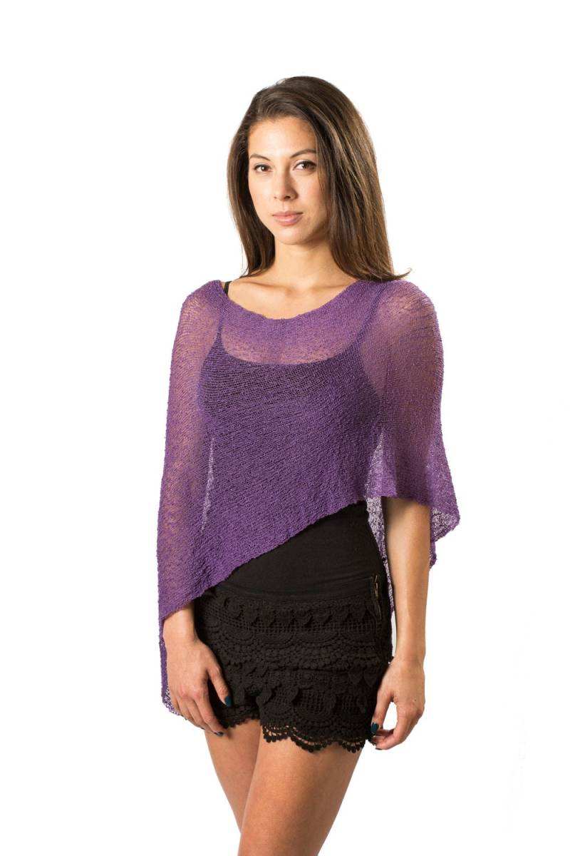 Lila Infinity Strick Poncho, Vielseitiger Boho Leichter Sommer Frauen Beach Resort Wear, 20 Tragemöglichkeiten Und 50+ Farben Verfügbar, #24 von BaliPrema