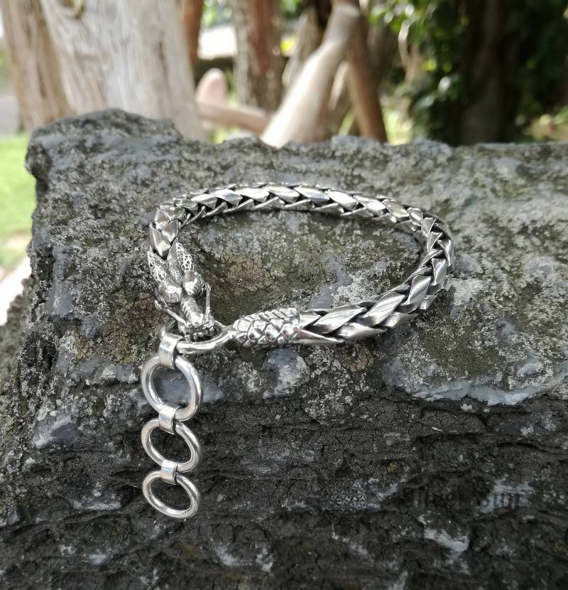 Drachen Armband Sterling Silber Länge Verstellbarer Durchmesser Kette Ist 6.4 Mm Sonne Stil Schmuck Design Handgemacht Aus Bali von BaliSilverSun