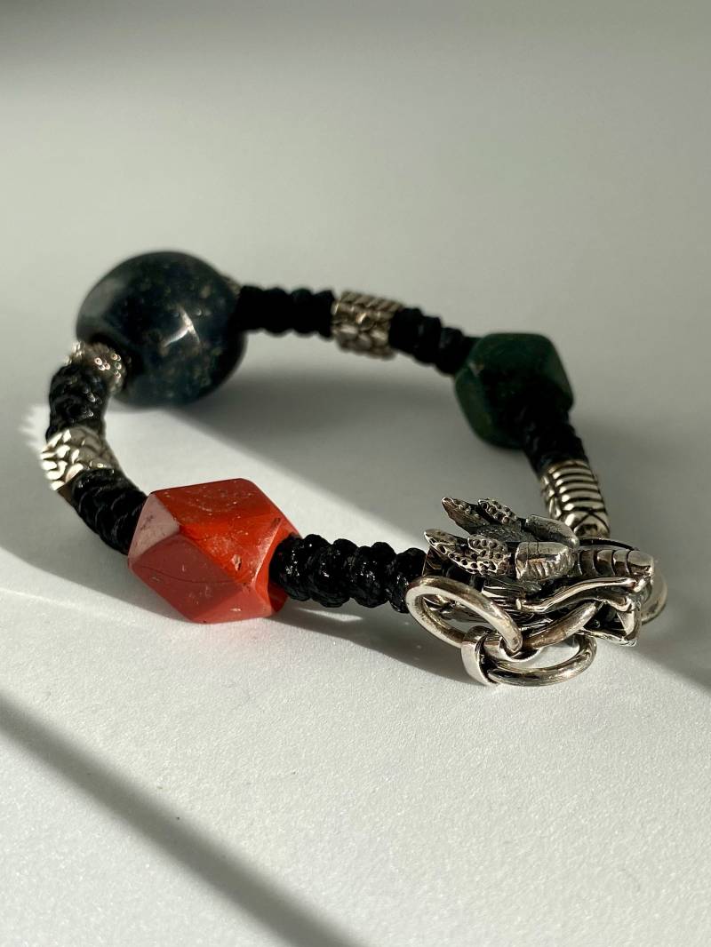 Nur Ein Drache Armband Sterling Silber Perlen Uraltes Alter Ca. 1000 Und 2000 Jahre Sonnen Stil Schmuck Design Handarbeit Aus Bali von BaliSilverSun