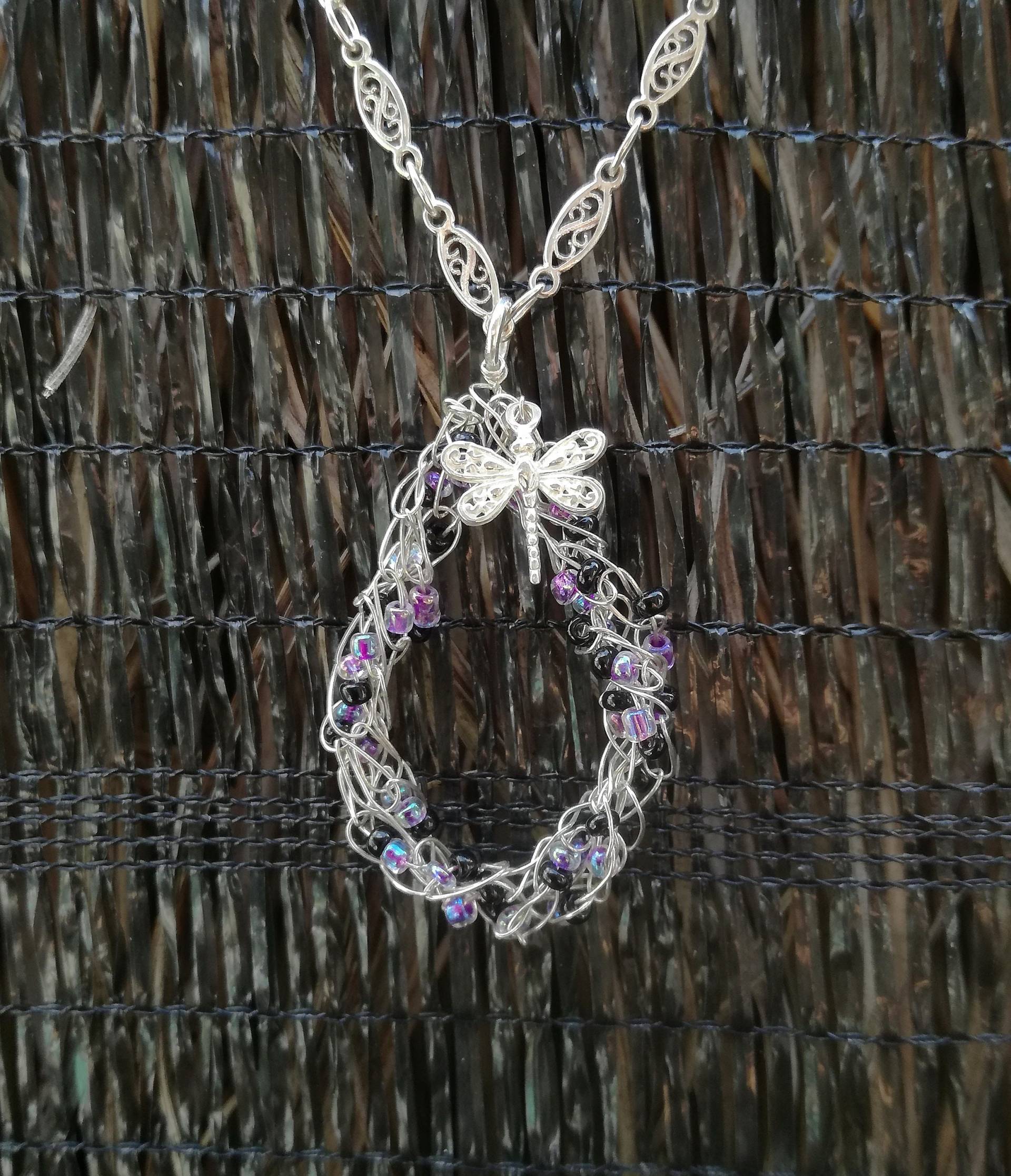 Nur Eine Kette Sterling Silber Libelle Flügel Glasperlen Anhänger Halskette Sonne Stil Schmuck Design Handmade From Bali von BaliSilverSun