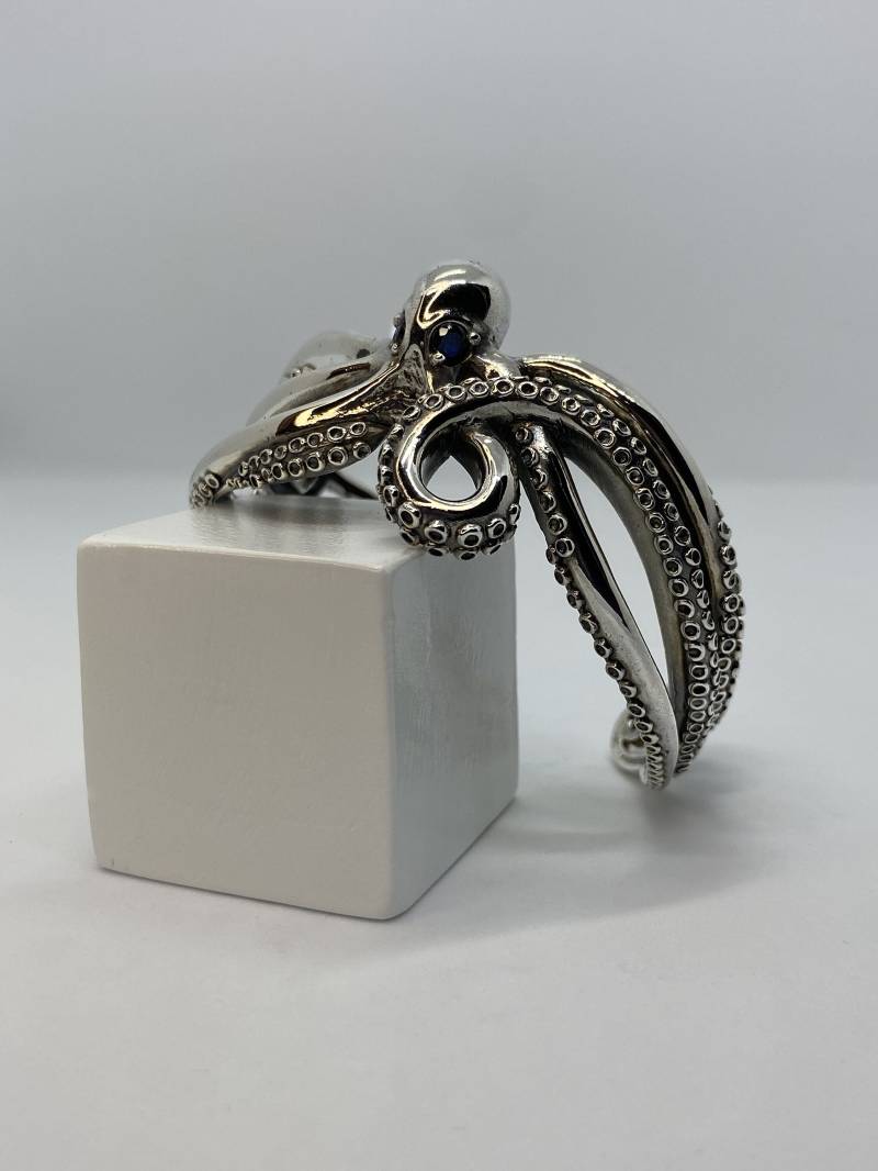 Oktopus Armband Armreif Sterling Silber Augen Jeder Farbe Beinhaltet Markenverpackung Sonnen Stil Schmuck Design Handmade Aus Bali von BaliSilverSun