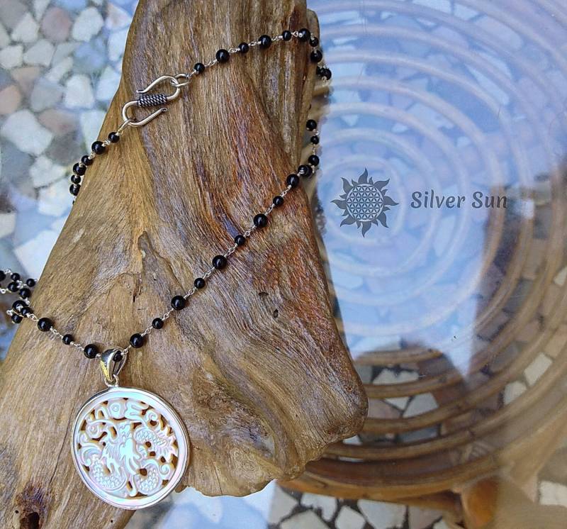 Schwarze Onyxperlen Durchmesser 3-4 Mm Sterling Silber Draht Verschluss Halskette Jede Größe Sonnen Stil Schmuck Design Handgefertigt Aus Bali von BaliSilverSun