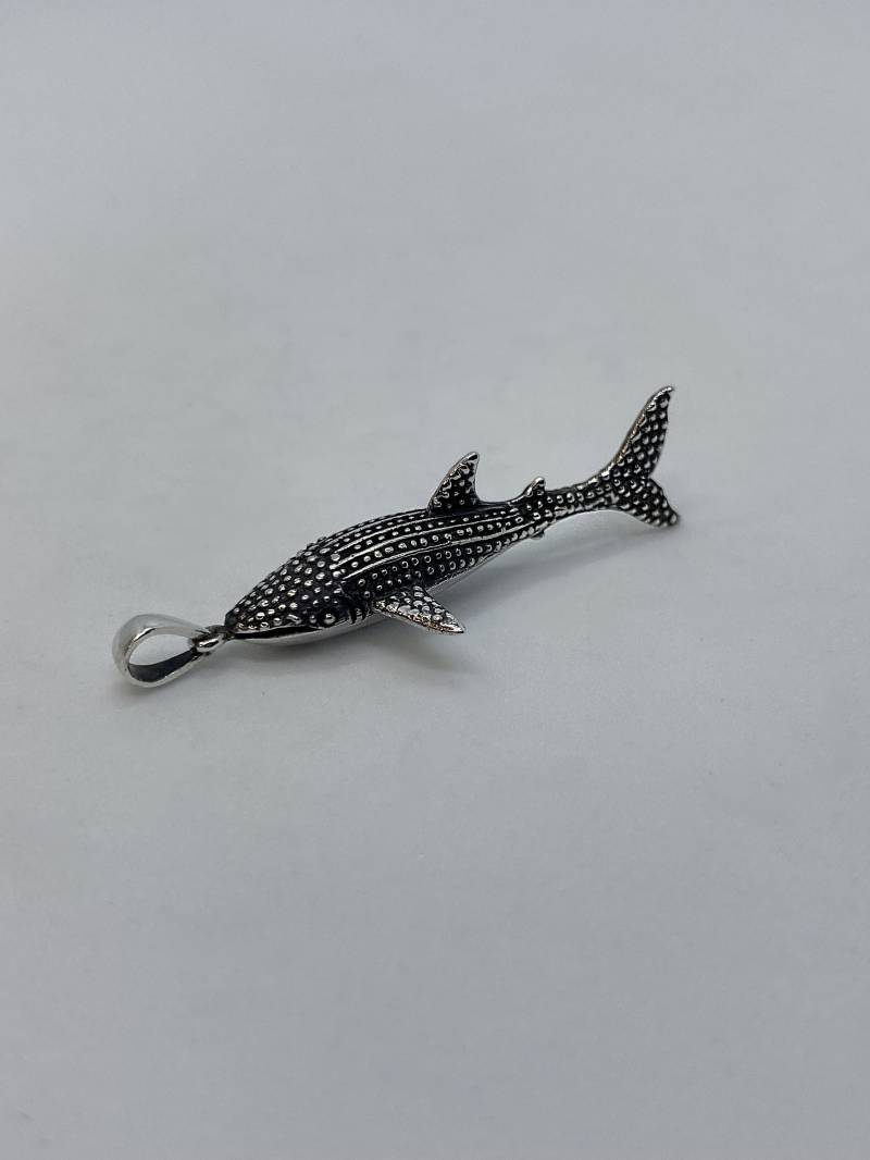 Sterling Silber Wal Hai Anhänger Halskette Schwarz Nylonschnur Verstellbar Schmuck Design Beinhaltet Tasche Sonnen Stil Handmade Aus Bali von BaliSilverSun