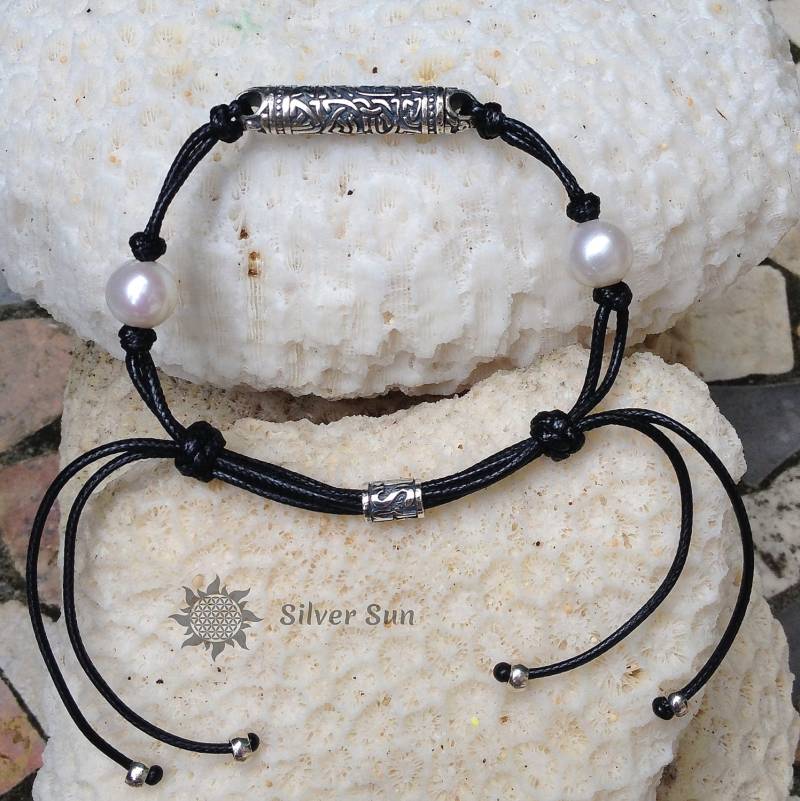 sterling Silber Süßwasser Weiße Perle Durchmesser 12mm Armband Amulett Jede Größe Für Anhänger Halskette Talisman Sunstyle Schmuck Handmade von BaliSilverSun