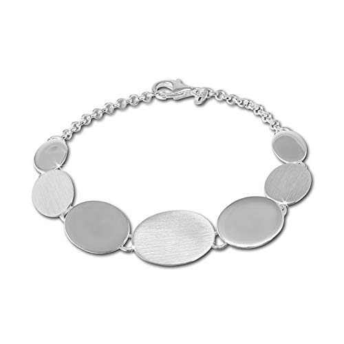 Balia Armband für Damen oval silber matt 925 Sterling Silber Armschmuck D4SDA434 Armband von Balia