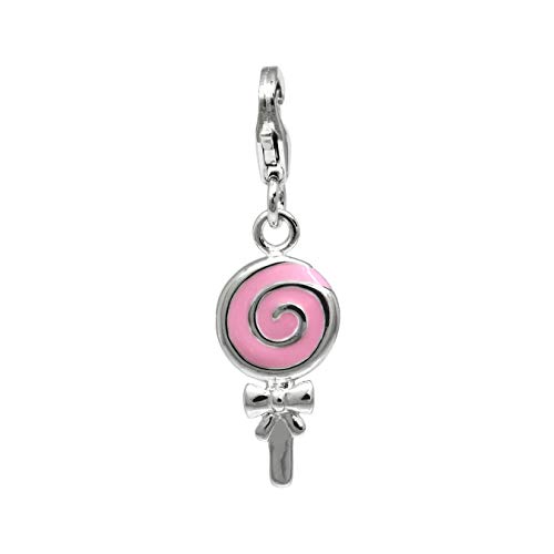 Balia Charm Armband Anhänger 925 Silber Lutscher pink von SilberDream D4FC627 Charmsschmuckanhänger von Balia
