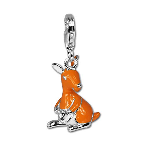 Balia Charm Armband Anhänger 925er Silber Emaille Känguru orange SilberDream D4FC614 Charmsschmuckanhänger von Balia
