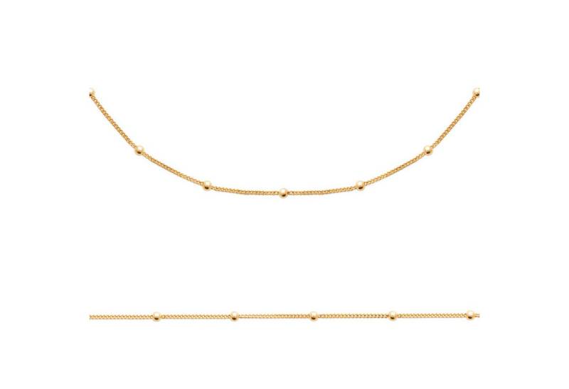 Balia Collier Balia Halskette plain Karabinerverschluss (Halsketten), Damen Halskette (Kugeln) 45cm, vergoldet (Gelbgold 750), Farbe: gold von Balia