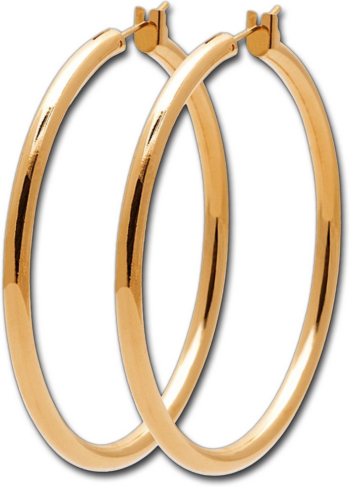 Balia Creolen-Set Balia Creole plain Klippverschluss (Creole), Creolen vergoldet (Gelbgold 750) plain Damen Ohrschmuck von Balia