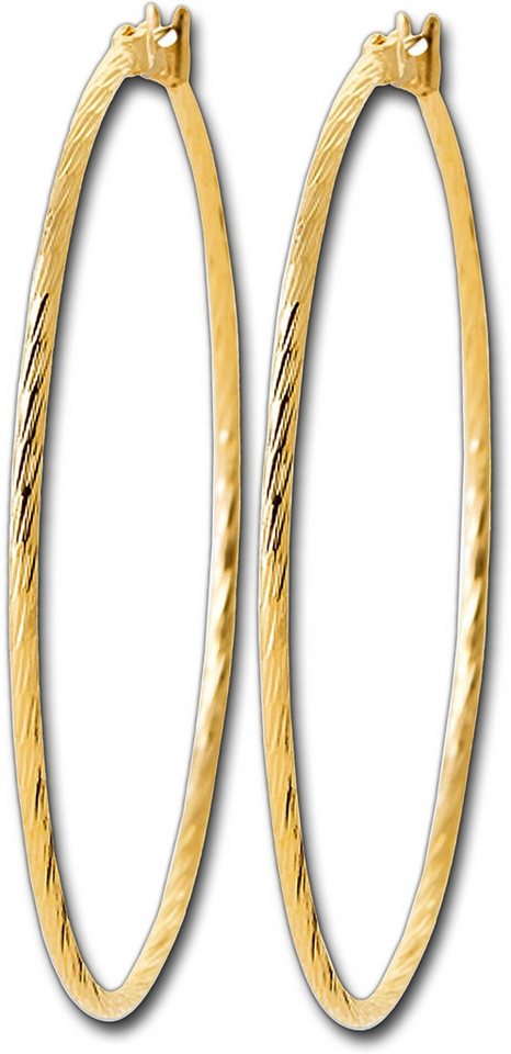 Balia Creolen-Set Balia Creole plain Klippverschluss (Creole), Creolen vergoldet (Gelbgold 750) plain Damen Ohrschmuck von Balia