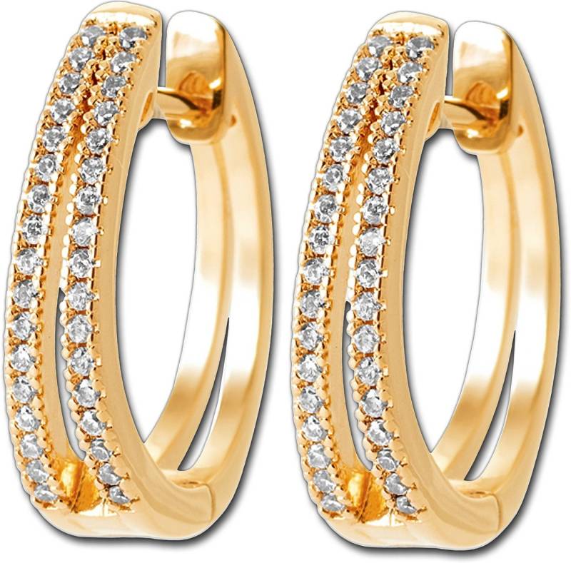 Balia Creolen-Set Balia Creole plain Zirkonia (Creole), Creolen vergoldet (Gelbgold 750) plain Damen Ohrschmuck von Balia