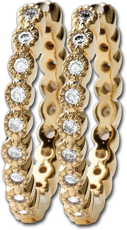 Balia Creolen-Set Balia Creole plain Zirkonia (Creole), Creolen vergoldet (Gelbgold 750) plain Damen Ohrschmuck von Balia