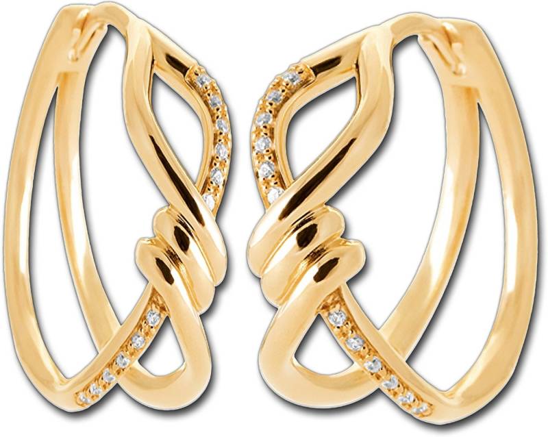 Balia Creolen-Set Balia Creole plain Zirkonia (Creole), Creolen vergoldet (Gelbgold 750) plain Damen Ohrschmuck von Balia