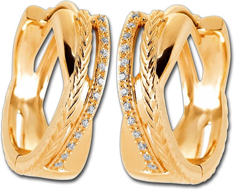 Balia Creolen-Set Balia Creole plain Zirkonia (Creole), Creolen vergoldet (Gelbgold 750) plain Damen Ohrschmuck von Balia