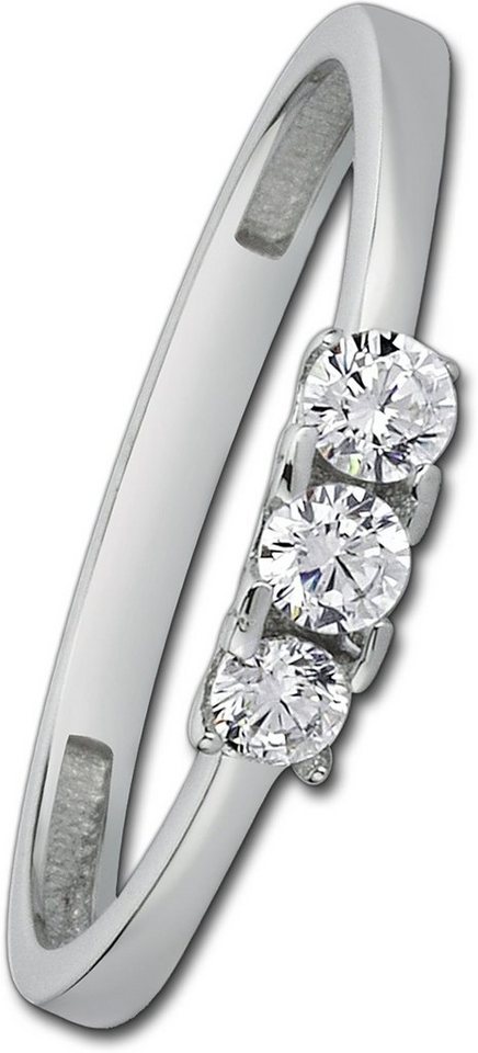 Balia Goldring Balia Damen Ring 333 Weißgold, Fingerring Größe 56(17,8) 333 Weißgold - 8 Karat (3 Zirkonia weißgold) von Balia