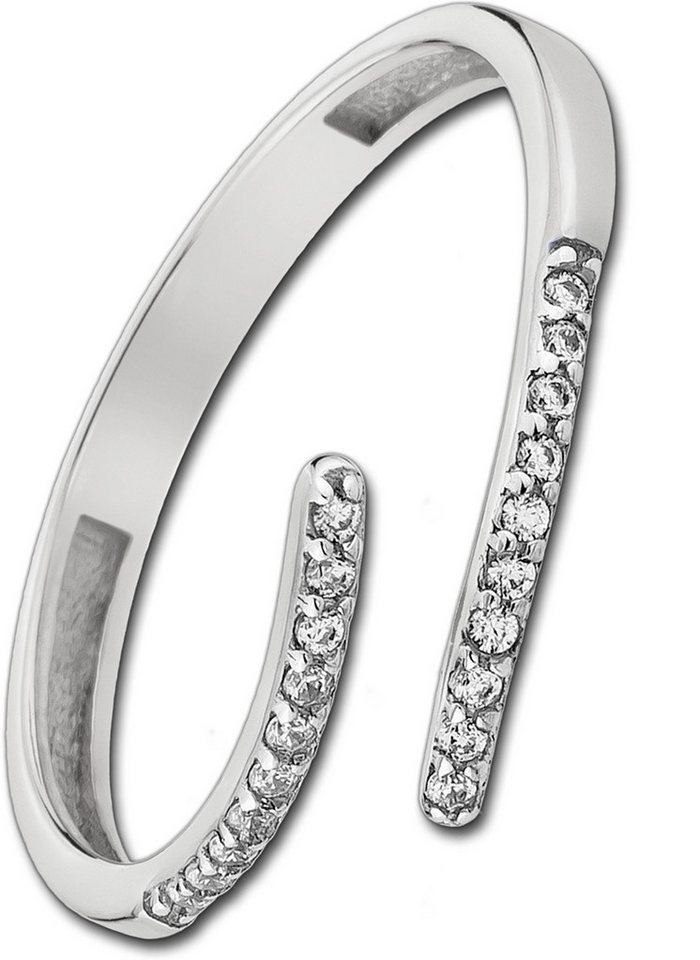 Balia Goldring Balia Damen Ring Zirkonia Line aus 333, Fingerring Größe 56 (17,8), 333 Weißgold - 8 Karat (Line) von Balia