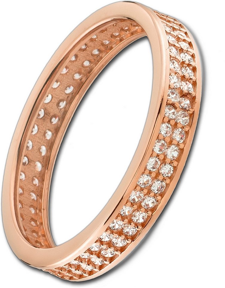 Balia Goldring Balia Damen Ring Zirkonia zweireihig, Fingerring Größe 56 (17,8), 333 Rosegold - 8 Karat (2-reihig Zirkonia) von Balia