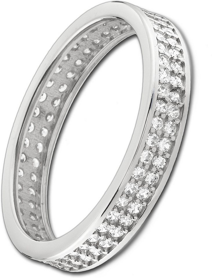 Balia Goldring Balia Damen Ring Zirkonia zweireihig, Fingerring Größe 60 (19,1), 333 Weißgold - 8 Karat (2-reihig Zirkonia) von Balia