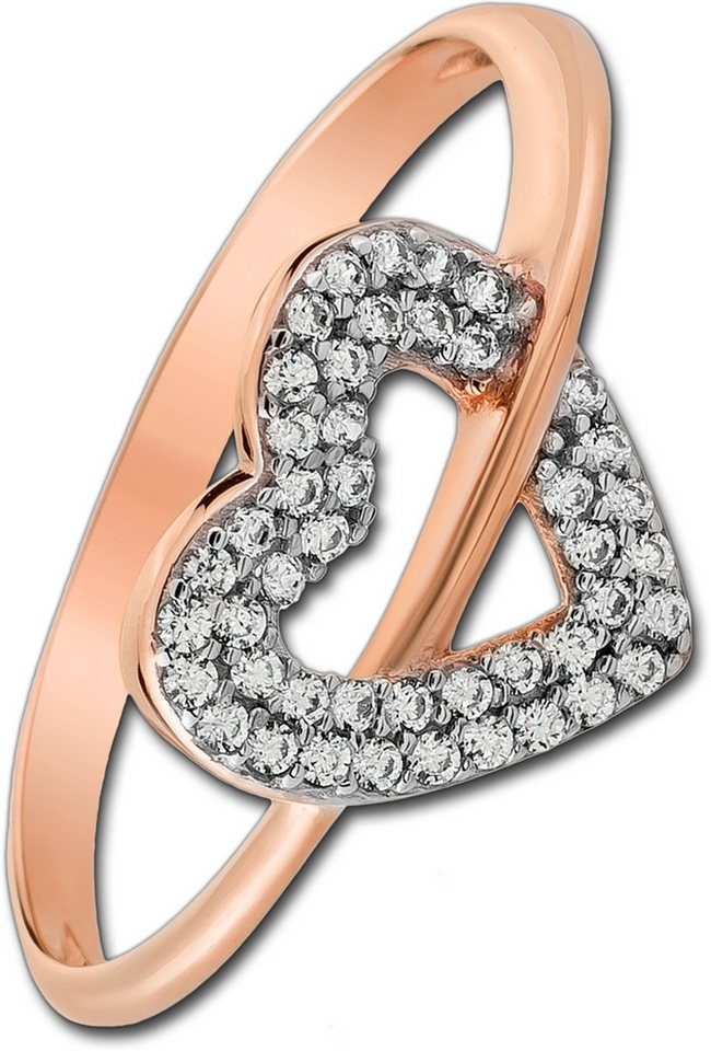 Balia Goldring Balia Damen Ring aus 333 Rosegold Herz, Fingerring Größe 54 (17,2), 333 Rosegold - 8 Karat (Herz) von Balia