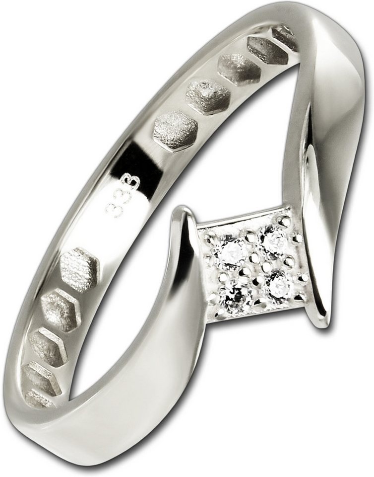 Balia Goldring Balia Damen Ring aus 333 Weißgold mit, Fingerring Größe 54 (17,2), 333 Weißgold - 8 Karat (Viereck gold) von Balia