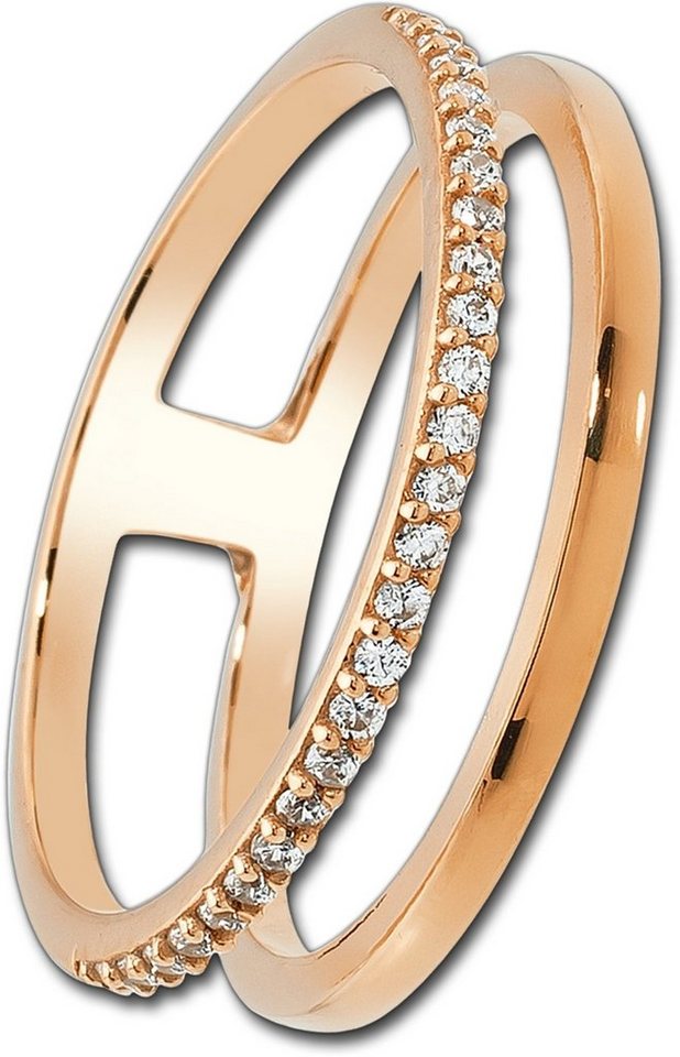 Balia Goldring Balia Ring für Damen 333 Rosegold, Fingerring Größe 56 (17,8), 333 Rosegold - 8 Karat (Doppel rose) von Balia