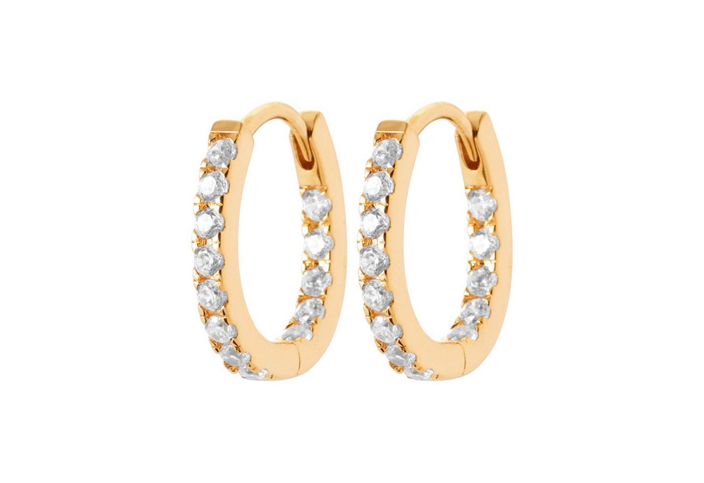 Balia Paar Creolen Balia Creole plain Zirkonia (Creolen), Damen Creolen plain vergoldet (Gelbgold 750), Farbe: gold von Balia