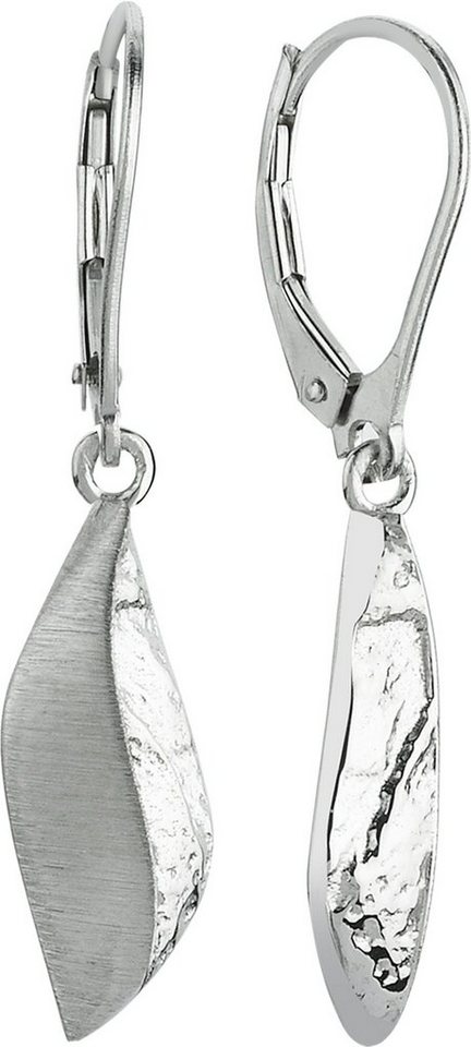 Balia Paar Ohrhänger Balia Damen Ohrringe matt und geschlagen (Ohrhänger), Damen Ohrhänger Blatt aus 925 Sterling Silber, Farbe: silber von Balia